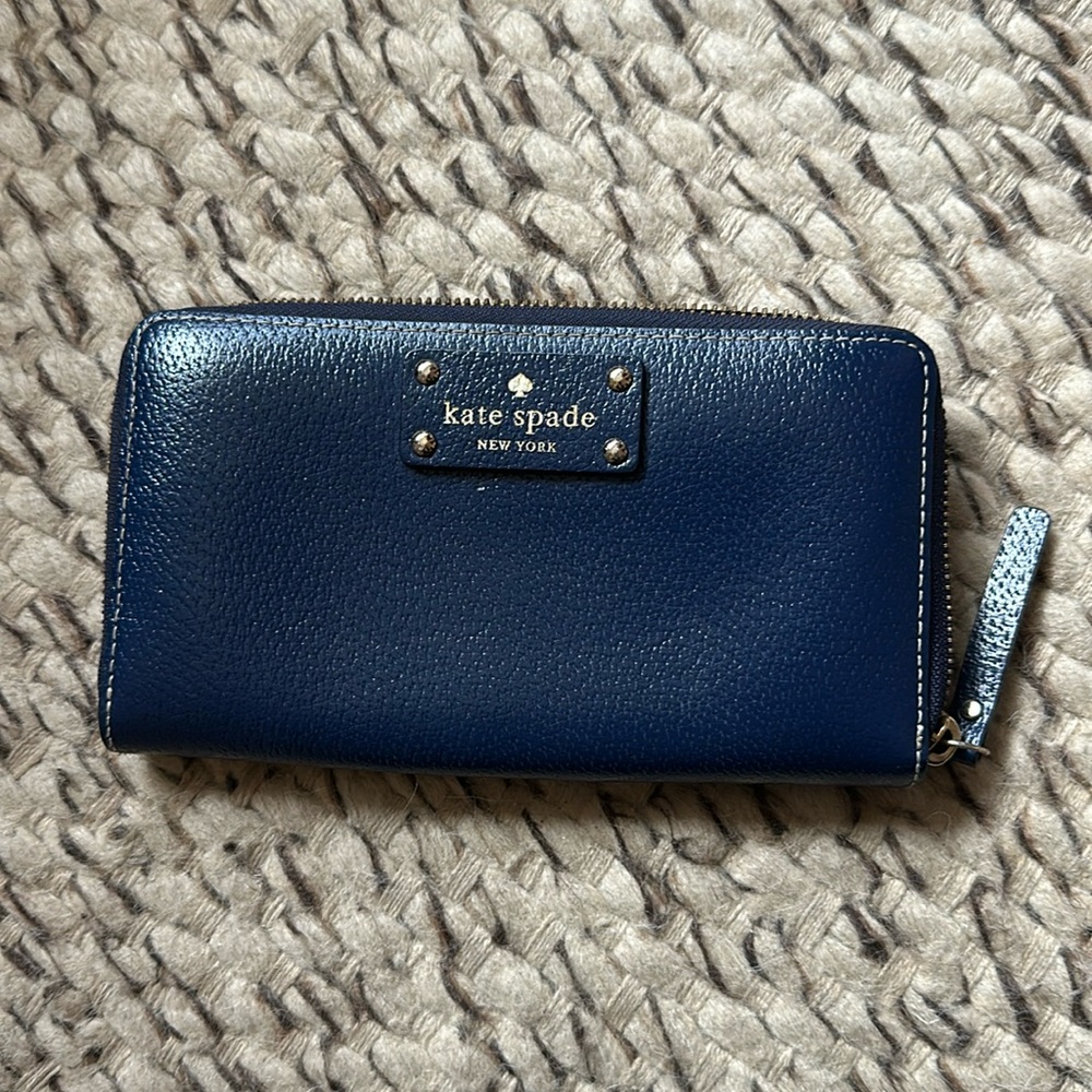 Navy Blue Kate Spade Leather Wallet